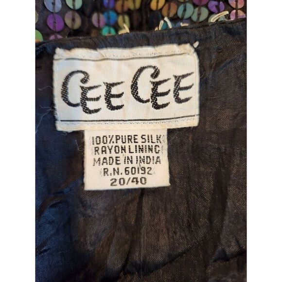 Vintage 80s Beaded Sequined Sequins Top Blouse Size 20 Batwing Sleeve Era Tour - Picture 6 of 6